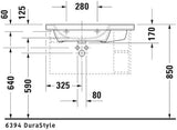 Duravit DuraStyle Möbelwaschtisch 800 mm, Becken links, mit Überlauf, ohne Hahnloch, Weiß