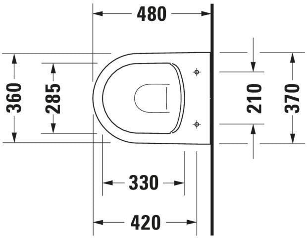 DURAVIT Wand-WC Soleil by Starck 480 mm spülrandlos mit WonderGliss