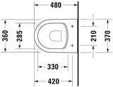 DURAVIT Wand-WC Soleil by Starck 480 mm spülrandlos mit WonderGliss
