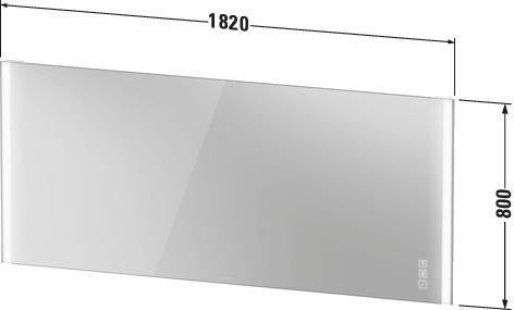 Duravit XViu Spiegel mit Beleuchtung 1020x800 mm schwarz matt – Touchless, IP44, Spiegelheizung