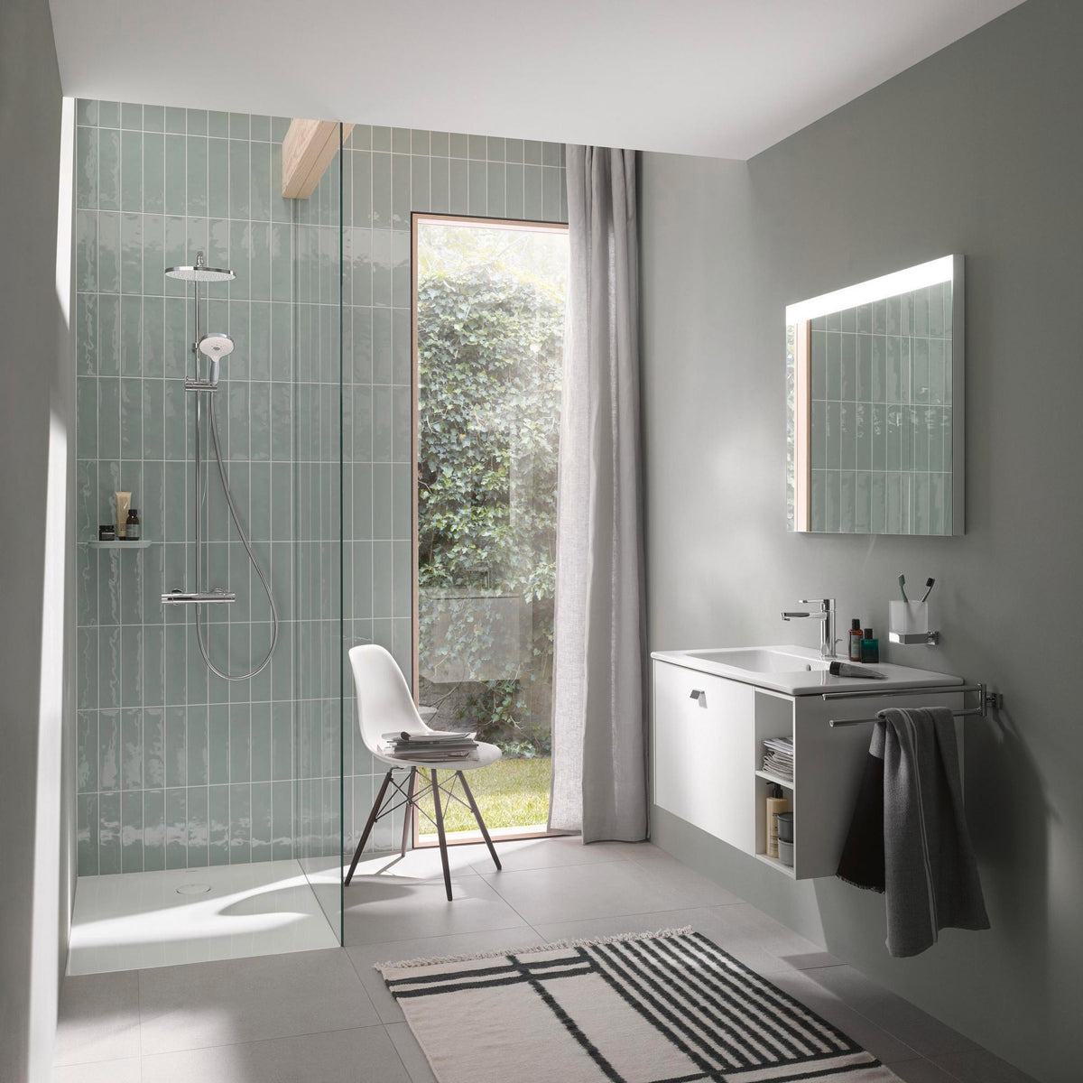 DURAVIT Tempano Duschwanne 900x750x40 mm Weiß mit Antislip – rechteckig, flacher Einbau