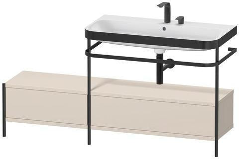 Duravit Waschtischset Happy D.2 Plus 1600x490mm Taupe Supermatt – Einrichtungssystem Ahorn rechts, bodenstehend