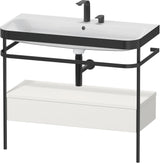 DURAVIT Happy D.2 c-bonded Waschtischset mit Metallkonsole, 975 mm, Weiß Seidenmatt