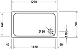 DURAVIT D-Code Duschwanne 1000x700 mm Weiß Sanitäracryl rechteckig