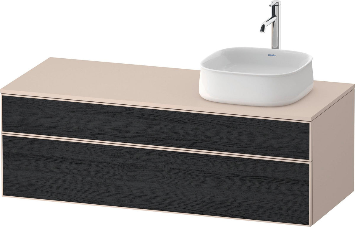 Duravit Zencha Konsolen-Waschtischunterbau 1300 mm Eiche Anthrazit wandhängend