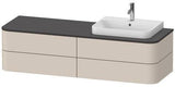 Duravit Waschtischunterbau Happy D.2 Plus 1600 mm taupe supermatt mit 4 Schubkästen