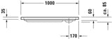 DURAVIT D-Code Duschwanne 1000x700 mm Rechteckig Weiß Sanitäracryl mit Antislip