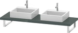Duravit L-Cube Konsole 550 mm Amerikanischer Nussbaum mit 2 Ausschnitten und Ablageteilen