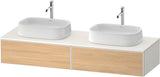 Duravit Zencha Konsolen-Waschtischunterbau 1600 mm Eiche Anthrazit mit 2 Auszügen