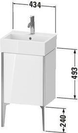 Duravit Waschtischunterbau XVIU 493x434x334 mm Pro Cha ma TA li ta s-matt – bodenstehend, 1 Tür, für Vero Air