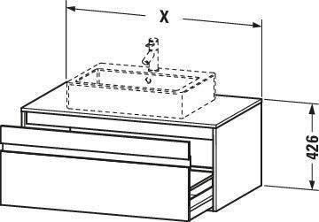 Duravit Ketho Waschtischunterbau wandhängend 800 mm, 1 Auszug, weiß matt, für Aufsatzwaschtisch