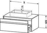Duravit Ketho Waschtischunterbau wandhängend 1200 mm basalt matt mit 1 Auszug für Aufsatzwaschtisch