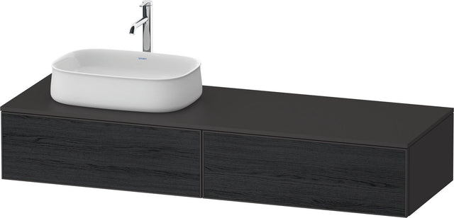 DURAVIT Zencha Konsolen-Waschtischunterbau 1600 mm Eiche Anthrazit mit 2 Auszügen