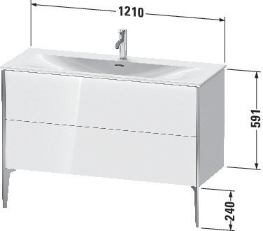 Duravit Waschtischunterbau XVIU 1210x831x480mm 2 Auszüge Ahorn mitte Schürze s-matt