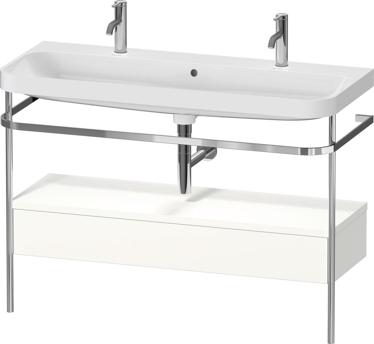 Duravit Happy D.2 Waschtischset 1175 mm mit Metallkonsole, Schubkasten und Waschschüssel