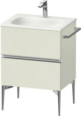 Duravit Sivida Waschtischunterbau 610 mm, bodenstehend, 2 Schubkästen, Weiß Hochglanz