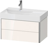 DURAVIT XSquare Waschtischunterbau 784 mm, 2 Schubkästen, dolomiti grey hochglanz, wandhängend