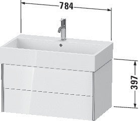 Duravit XVIU Waschtischunterbau 784 mm mit 2 Schubkästen in Champagner matt