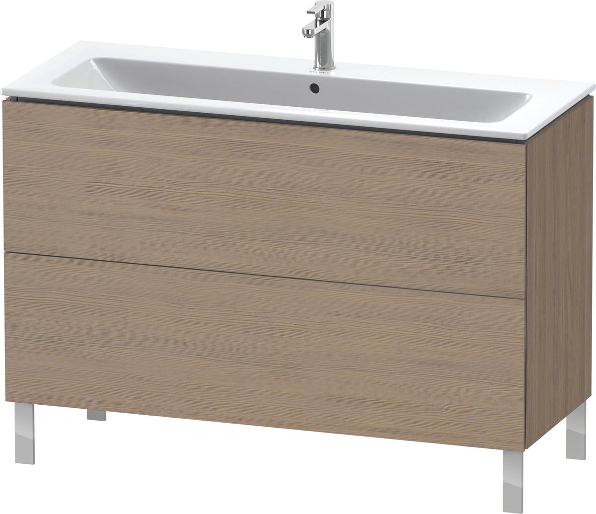 Duravit L-Cube Waschtischunterbau 1220 mm, 2 Auszüge, amerikanischer Nussbaum, bodenstehend