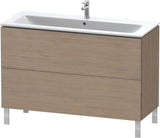 Duravit L-Cube Waschtischunterbau 1220 mm, 2 Auszüge, amerikanischer Nussbaum, bodenstehend