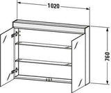 DURAVIT Brioso Spiegelschrank Betongrau 1020 mm mit LED-Beleuchtung und Steckdose