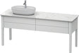 DURAVIT Luv Waschtischunterbau bodenstehend 1733 mm, 2 Auszüge, weiß seidenmatt, Becken links