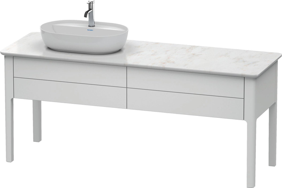 DURAVIT Luv Waschtischunterbau bodenstehend 1733 mm, 2 Auszüge, weiß seidenmatt, Becken links
