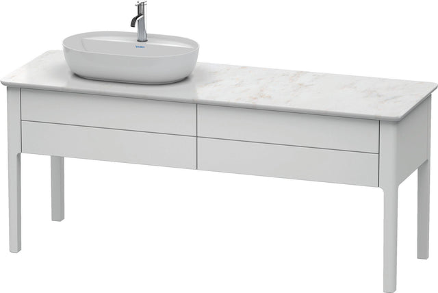 DURAVIT Luv Waschtischunterbau bodenstehend 1733 mm, 2 Auszüge, weiß seidenmatt, Becken links