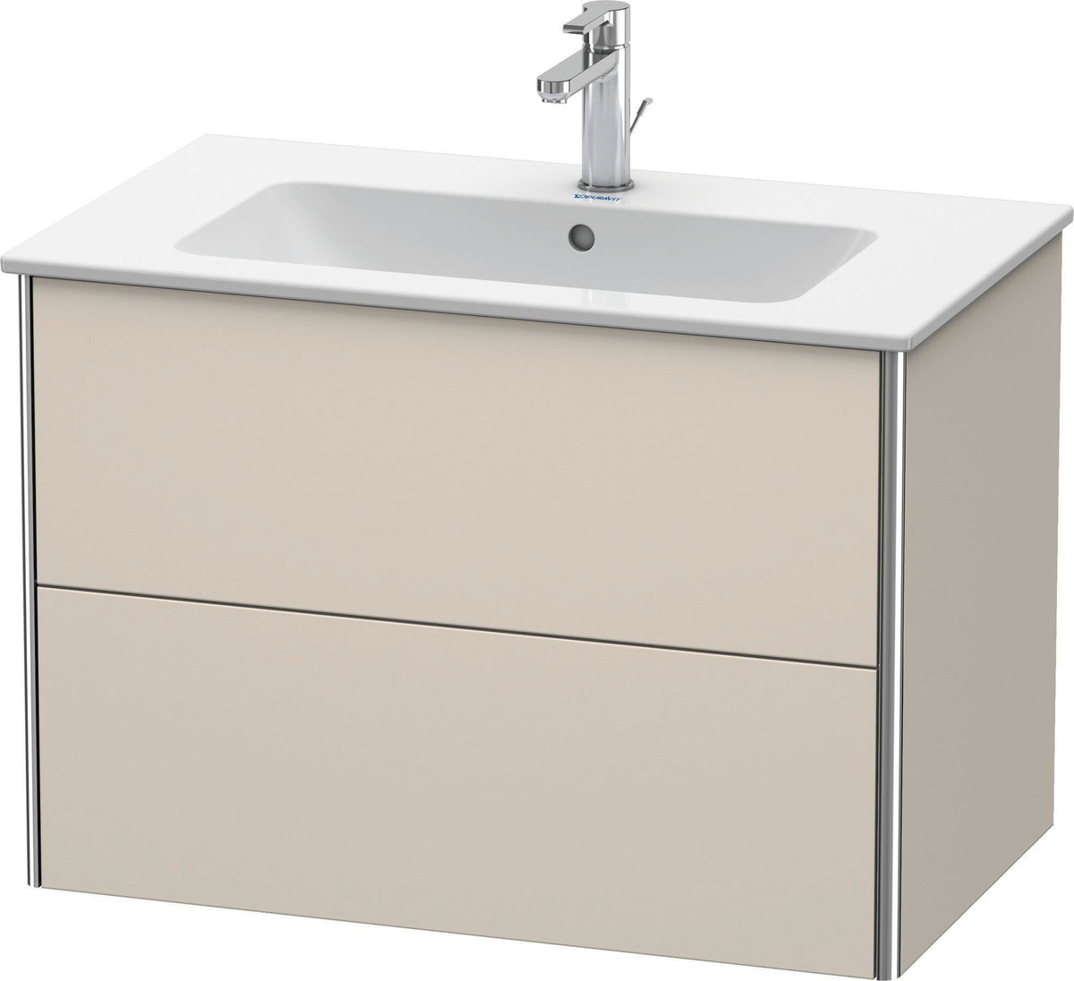 Duravit XSquare Waschtischunterbau 610 mm Nachtblau Seidenmatt mit 2 Schubkästen