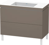 DURAVIT L-Cube c-bonded Waschtischset 1000 mm Flannel Grey Hochglanz mit Vero Air Waschtisch und 2 Auszügen