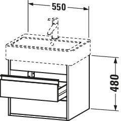DURAVIT Ketho Waschtischunterbau wandhängend 550 mm, 2 Schubkästen, basalt matt