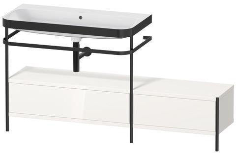 Duravit Waschtischset Happy D.2 Plus 1600x490mm Taupe Supermatt mit Hahnloch und Handtuchhalter