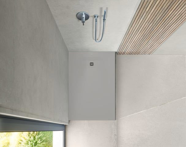 DURAVIT Sustano Duschwanne 1400x900x30 mm Mineralguss Hellgrau Matt – Rechteckig, Bodenbündig