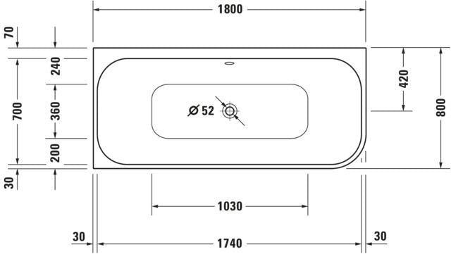 DURAVIT Happy D.2 Whirlwanne 1800x800 mm weiß, Ecke links, 2-Sitzer, inkl. Fußgestell