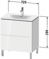 Duravit L-Cube Waschtischunterbau 720 mm taupe supermatt mit 2 Auszügen und Tip-On-Technik