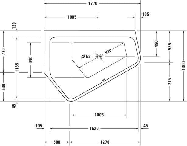 Duravit Paiova 5 Whirlwanne Ecke links 1770x1300 mm mit Air-System, 2-Sitzer, Weiß