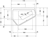 Duravit Paiova 5 Whirlwanne Ecke links 1770x1300 mm mit Air-System, 2-Sitzer, Weiß