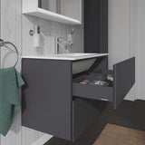 DURAVIT L-Cube Hochschrank 400 mm graphit matt, 1 Tür links, Soft-Close, wandhängend
