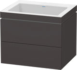 Duravit L-Cube Waschtischset mit Vero Air 500x600x480 mm, 2 Schubkästen, Graphit Matt