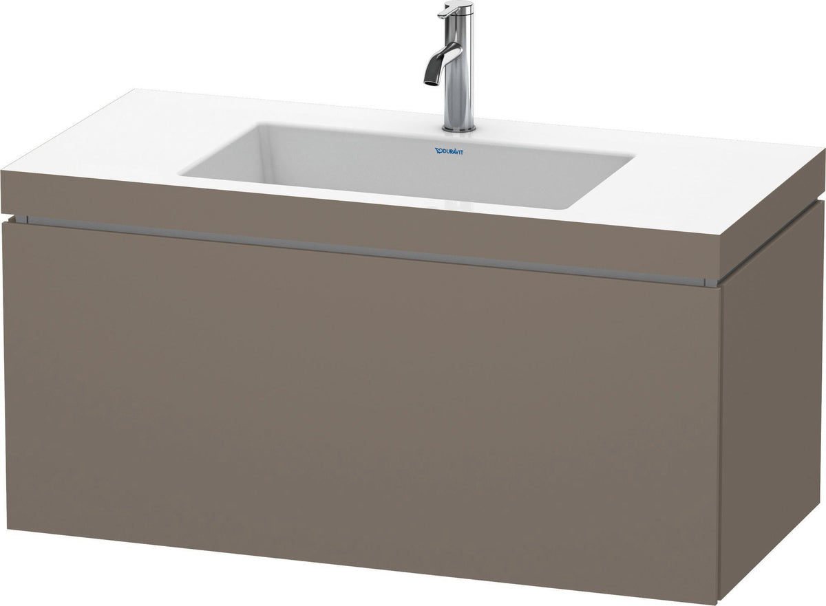 DURAVIT L-Cube c-bonded Waschtischset 1000 mm Flannel Grey Hochglanz mit Vero Air Waschtisch