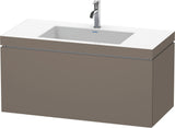 DURAVIT L-Cube c-bonded Waschtischset 1000 mm Flannel Grey Hochglanz mit Vero Air Waschtisch