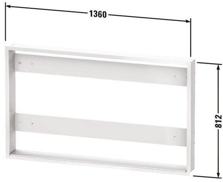 DURAVIT Einbauset Licht & Spiegel – Montagerahmen für Badmöbel, 139 x 661 x 810 mm