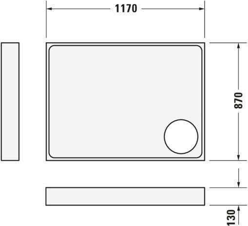 DURAVIT Starck Slimline Duschwanne 1200x800x55 mm Weiß Sanitäracryl von Philippe Starck