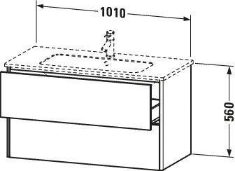 Duravit XSquare Waschtischunterbau 610 mm Nachtblau Seidenmatt mit 2 Schubkästen