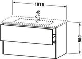 Duravit XSquare Waschtischunterbau 610 mm Nachtblau Seidenmatt mit 2 Schubkästen