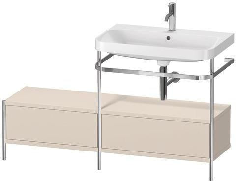 Duravit Waschtischset HAPPY D.2 PLUS 1400x490mm ein Hahnloch taupe supermatt
