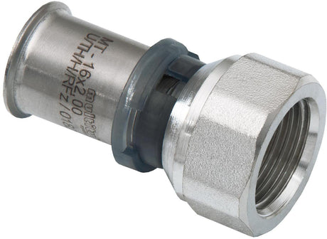 MULTITUBO G2 Metall-Press-Übergang IG 16 mm x 1/2 Zoll – 10er-Pack, verzinntes Messing