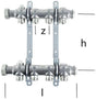 MULTITUBO Heizkörper-Verteiler 2 Kreise 140x185x50mm – Edelstahl DN 32 mit Entlüftung
