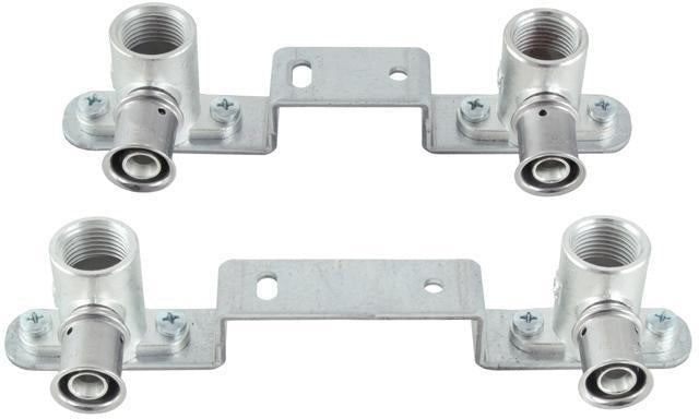 Multitubo Halteplattenset GEMINI mit Flansch 16x1/2 Zoll IG – 120 mm Montageabstand