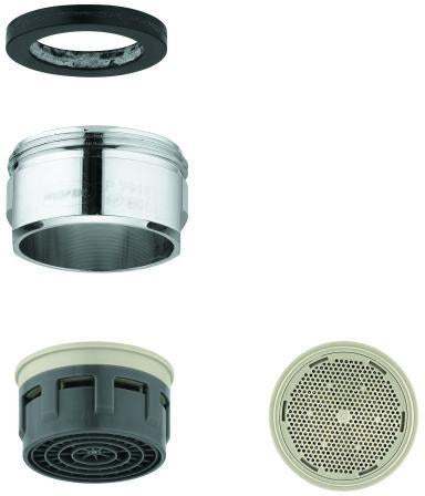 GROHE Mousseur 13941 Strahlregler mit Außengewinde M24 x 1 – Chrom, LongLife Oberfläche
